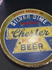 Vintage Lot Of 2 Beer Trays Chester Brewery Silver Dime Barbey   s Sunshine