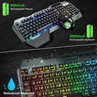 Wireless Led Gaming Keyboard Mouse Mousepad Headset 4in1 Set For Gamer Offices