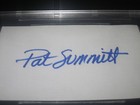 Pat Summitt Signed Auto 3x5 Index Card Beckett Slab Bas Hof Deceased Tennessee