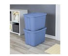 18 Gallon Plastic Storage Container With Snap On Lid Light Blue 8 Pack