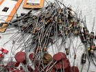 Huge Lot Of Vintage Resistors Mixed Types Sizes  values And Other Old Ele Parts 