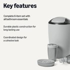 Bathroom Set  6-piece With Toothbrush Holder  Soap Dispenser  Soap Dish  Toothbr