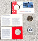 1973 Bicentennial Commemorative Bronze Medal   First Day Of Cover Stamps   Medal