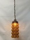 Awesome Vintage Mcm  Amber Bubble Glass Swag Lamp Hanging Light Nemo 1972