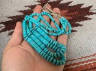 Gorgeous Multi-strands Graduate Size Turquoise Heishi Necklace 21 5  y241j1-w2 