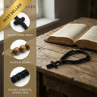 Orthodox Prayer Rope Chotki Bracelet 33 Knot Beads Cross Charm Black Gift Men