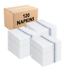 Bistro Napkin Bulk Case Of 120 Striped Polyester Kitchen Napkins - Color Options