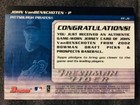 2002 Bowman Draft Picks   Prospects John Van Benschoten Game Used Worn Jersey   