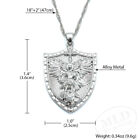 Women s Shield-shaped Saint Michael Pendant Necklace - Alloy W  Singapore Chain