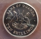 1987 Uganda 10 Shillings Icg Ripz First Edition Coin Encapsulated