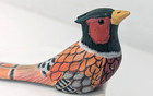 Vtg Lx Hand Carved  painted Wood Pheasant Bird 7  Letter Opener