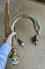 Antique Swan Faucet Brass Gold Sink Tub Fixture With Handles Vintage Gorgeous