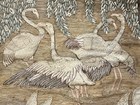 Vintage Don Freedman Fiber Art Tapestry Large Wall Hanging Birds Mcm Rare 