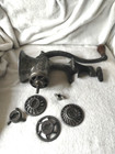 Antique Universal No  3 Food Chopper Meat Grinder Cast Iron Lf c W 3 Plates