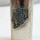 Vintage Navajo Sterling Silver Turquoise Coral Lighter Case