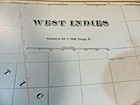 West Indies Antique Color Map 1903 Cram s 14    X 22  Island Of Jamaica  Cuba Map