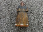 Vintage Hand Carved Painted Wooden Figurine Of Old Woman With Cape