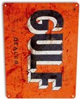 Gulf Gasoline Gas Dealer Oil Garage Shop Retro Vintage Wall Decor Metal Tin Sign