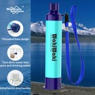 Personal Water Filter Straw Outdoor Survival Filtration Purifier Camo blue 6pack