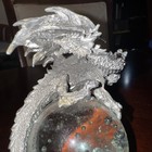Dragon Crystal Ball Figurine Fantasy Gothic Decor Glass Orb Statue 5in
