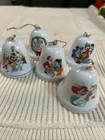 1994 Grolier Collectibles Disney Bell Ornaments Porcelain Goldtone   13 Bells  