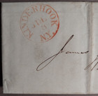 Kinderhook Ny New York Columbia Co  Stampless Folded Letter 1850 Revalued B2-17