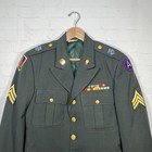 Vintage Vietnam Era Us Army Class A Dress Jacket Size 39r Patches Ribbons