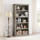 Modern Farmhouse Wooden Bookshelf  5-tier Tall Bookcase With Large Open Storage