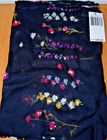 Nwt-vera Bradley Soft Fringe Scarf Navy Midnight Wildflowers