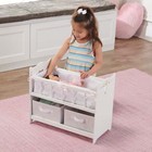 Doll Crib With Bedding  Two Baskets  And Free Personalization Kit - White Rose