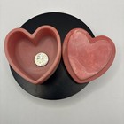 Vintage - Beautiful Pink Incolay Stone- Trinket jewelry Box