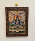 Religious God Frame Shiva Poster Photo Handicraft Wooden Frame Wall Decor-12x16 