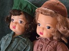 Lot Of 2 Vintage Terri Lee Doll 16  1950s Girl Scout Brown Green Uniform Outfit