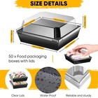 50 Pack Charcuterie Boxes With Clear Lids 5 Inch Cookie Boxes Disposable  black 
