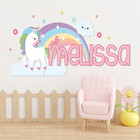 Personalized Unicorn Name Wall Decal - Custom Nursery D  cor For Baby Girl s Room