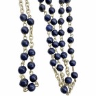 Vintage Italy Catholic Rosary Navy Blue Beads Madonna Center Tubular Crucifix