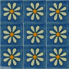 C334 - Mexican Handmade Talavera Clay Tile Folk Art 4x4   Handpainted