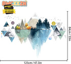 Nordic Geometric Wall Stickers  Removable Diy Mountain Reflection Wall Decal Mur