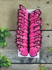 12 Large Feather Hot Pink Monarch Butterflies 5inch- Artificial Pink Butterfly