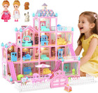Doll House For Girls With Lights  4 Floors  13 Rooms  3 Dolls  Furniture