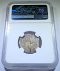 Ngc 1556-1598 Spanish 1 Reales Genuine 1500 s Philip Ii Pirate Treasure Cob Coin