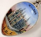 Fine Vtg Milano Duomo 4 5 8  Spoon 800 Silver Enamel Souvenir Crest Milan Italy