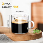 2 Pcs Espresso Cups 4 Oz Espresso Shot Glass double Spouts Coffee Cups With Hand