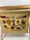 El Salvador Folding Wood Frame Knitting Sewing Stand Up Caddy Basket Bag Lined