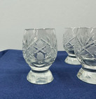 Vintage Cut Glass Or Crystal   European Shot Glass Set 6 Star Etched
