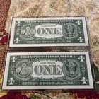 2 1957b  1 Dollar Silver Certificate Note Blue Seal Consecutive Numbers