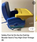 Vintage Safety 1st First Fold-up Booster Seat Chair On The Go Space Saver Nos