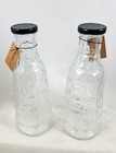 Set Of 2 Vintage-inspired Glass Bottles - 10  Tall They Hold 32 Ounces Ea Retro 