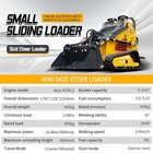 V380 24hp Mini Skid Steer Loader 4-in-1 Bucket 3-stage Pump Hydraulic System