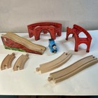 Thomas Wooden Railway Bridge Ramp Set Red Brick Viaduct Supports Thomas Brio Lot